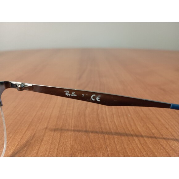 RAY-BAN RB6433 3041 Navy Blue Silver Half Rimless Eyeglasses Frame 53-19-145 - Picture 5 of 8